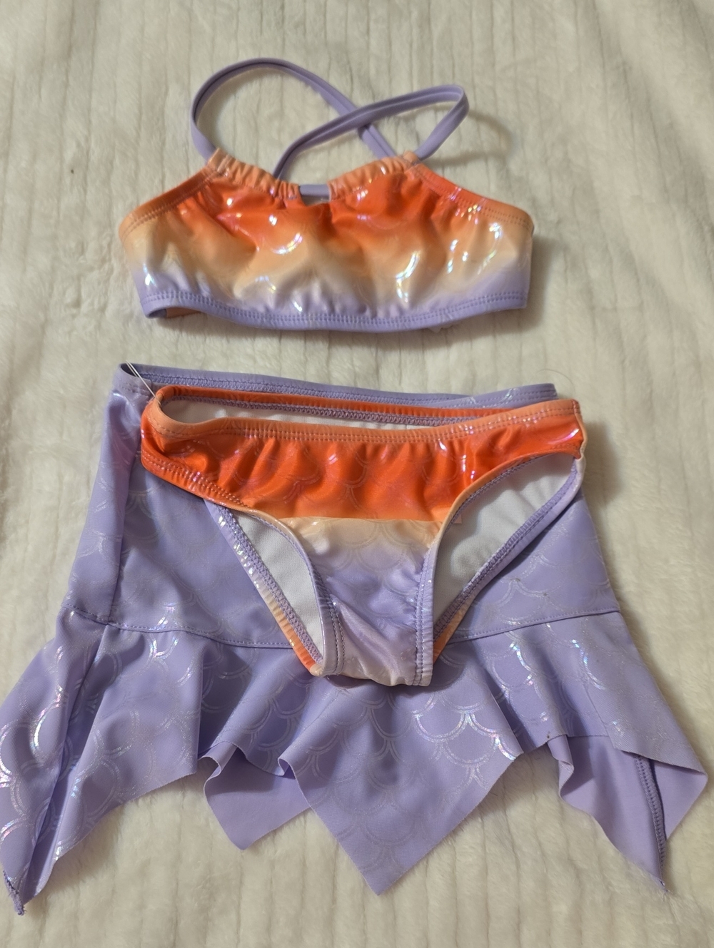 Kids Purple and Orange 2-Piece Swimsuit Set